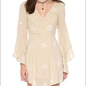 Free People Ivory Embroidered Wrap Dress - size 4